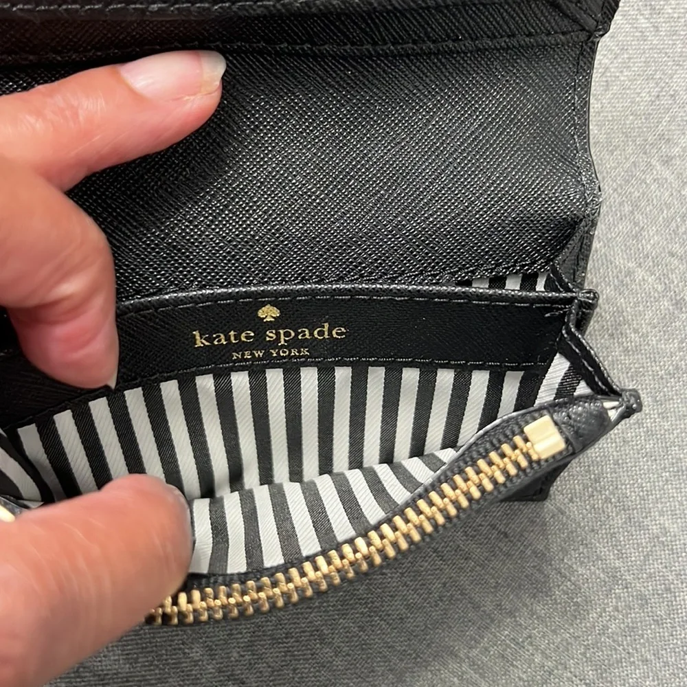 Kate Spate Black Leather Key Card and ID Wallet - Picture 5 of 12